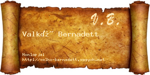 Valkó Bernadett névjegykártya